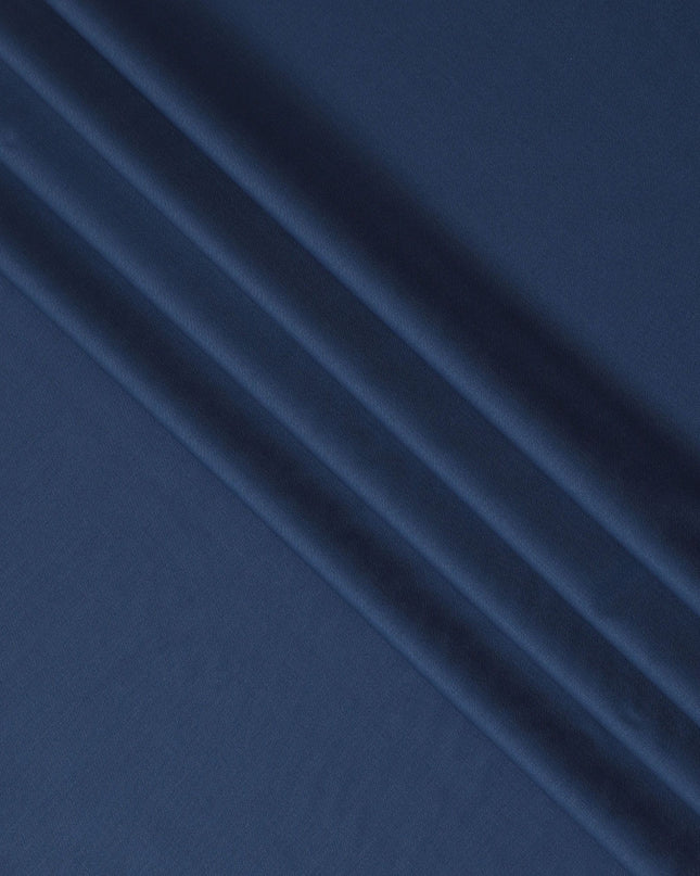 Petrol blue Premium plain Super 140's blended wool suiting fabric-D17273