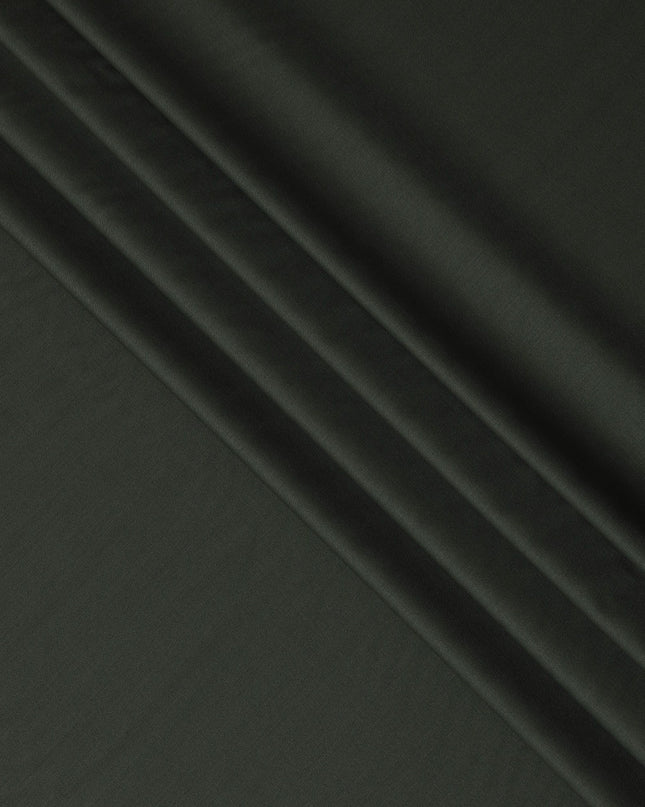 Olive green Premium plain Super 140's blended wool suiting fabric-D17274