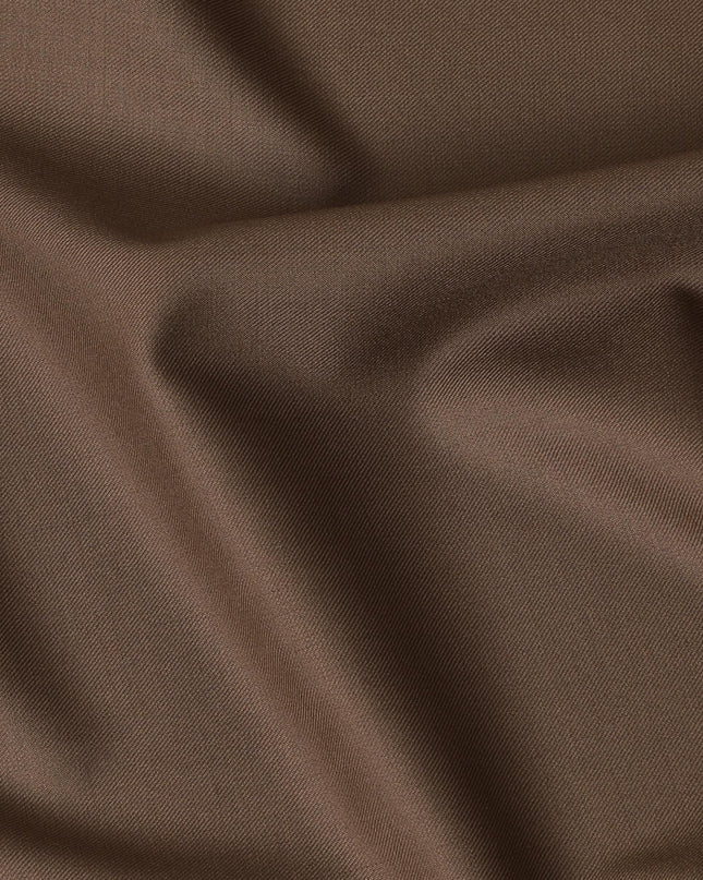 Brown Premium plain Super 140's blended wool suiting fabric-D17276