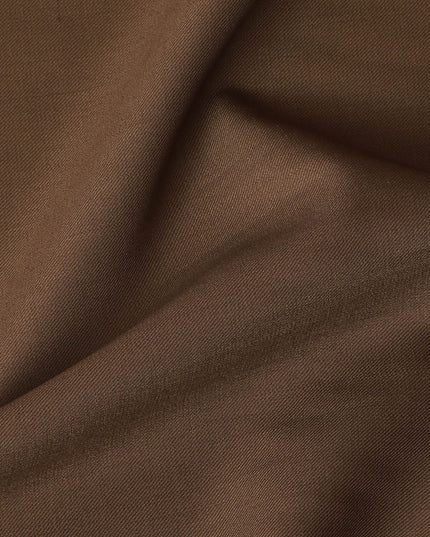 Chocolate brown Premium plain Super 140's blended wool suiting fabric-D17277