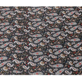 Black synthetic crepe fabric with multicolor print in paisley design-D15657