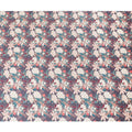 Mauve purple synthetic crepe fabric with multicolor print in floral design-D15665
