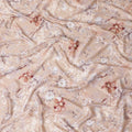 Eggnog beige synthetic crepe fabric with multicolor print in floral design-D15667