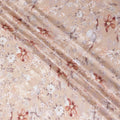 Eggnog beige synthetic crepe fabric with multicolor print in floral design-D15667