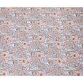 Silver grey synthetic crepe fabric with multicolor print in floral design-D15668