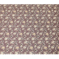 Pecan brown synthetic crepe fabric with multicolor print in floral design-D15672