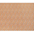 Tangerine orange synthetic crepe fabric with grey and maroon digital prints in floral design-D15781