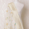 Off white Premium synthetic organza dupatta with multicolor jacquard and gold metallic in floral design-D15930