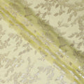 Yellow premium pure silk chiffon fabric with gold metallic lurex in Leaf design-D16256
