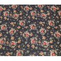 قماش فيسكوز باللون الأزرق الداكن مع طباعة متعددة الألوان ذات تشطيب معدني بتصميم الأزهار-D16266