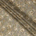 قماش فيسكوز رمادي مع طباعة متعددة الألوان ذات تشطيب معدني بتصميم الأزهار-D16268
