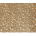 Salmon peach viscose fabric with multicolor print having metallic finish in floral design-D16269 Regal Fabrics
