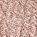Cream synthetic blended cotton fabric with brown and brick red print in floral design-D16407 Regal Fabrics