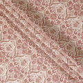 Cream synthetic blended cotton fabric with brown and brick red print in floral design-D16407 Regal Fabrics