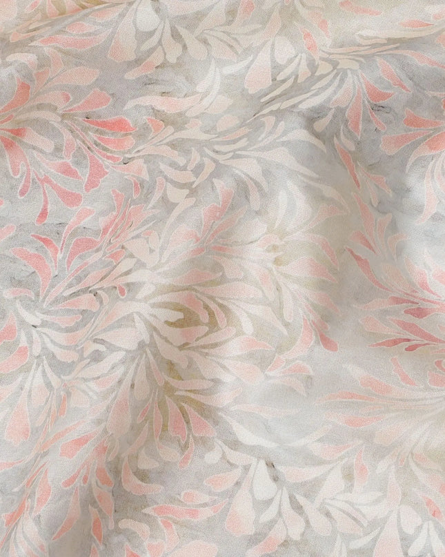 Mink grey cotton satin fabric multicolor print in abstract design-D16772 Regal Fabrics