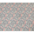 قماش ساتان قطني باللون الرمادي الأحفوري مع طباعة متعددة الألوان بتصميم الأزهار-D16775