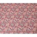 Copper brown cotton satin fabric with multicolor print in floral design-D16777