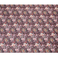 Brown cotton satin fabric with multicolor print in floral design-D16779