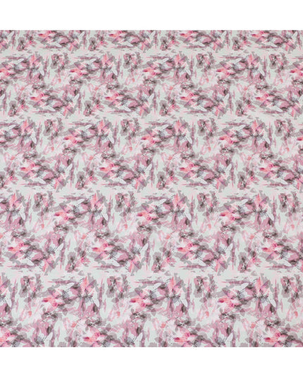 قماش ساتان قطني أخضر لوريل مع طباعة متعددة الألوان بتصميم زهور-D16789