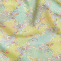 Multicolor Premium pure cotton silk fabric with same tone embrodiery in floral design-D16859