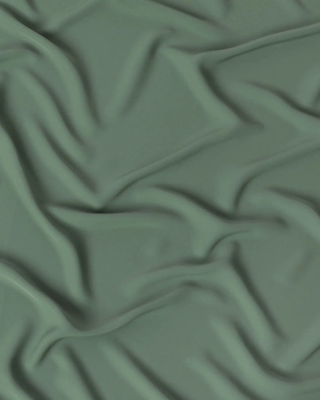 Sage green plain synthetic stretchable barbie crepe fabric-D17016 Regal Fabrics