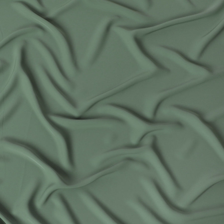قماش باربي كريب صناعي قابل للتمدد باللون الأخضر الداكن -D17016
