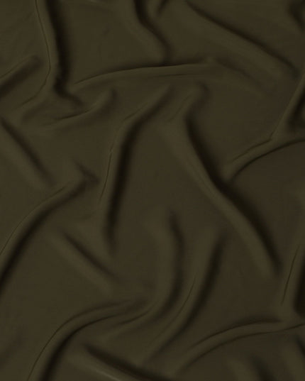 Dark olive plain synthetic stretchable barbie crepe fabric-D17017