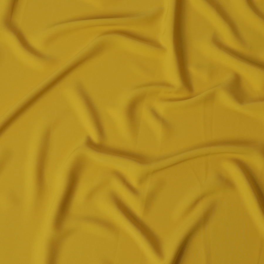 قماش كريب باربي صناعي قابل للتمدد باللون الأصفر الخردلي -D17019