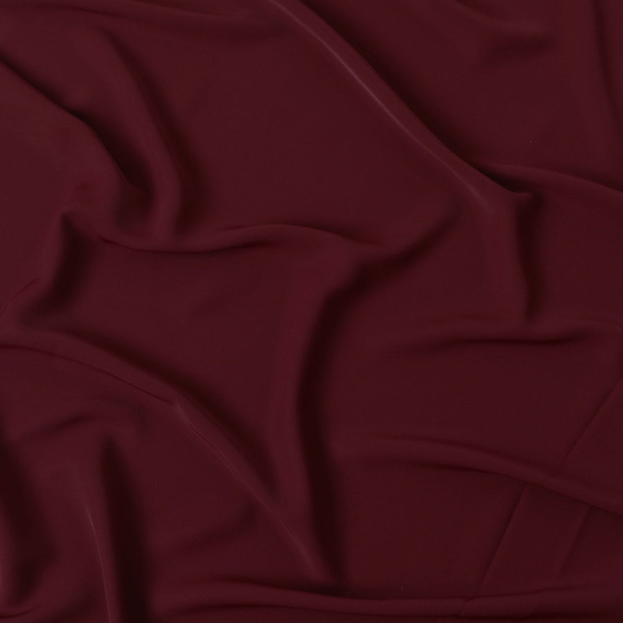 قماش كريب باربي صناعي قابل للتمدد باللون العنابي -D17023