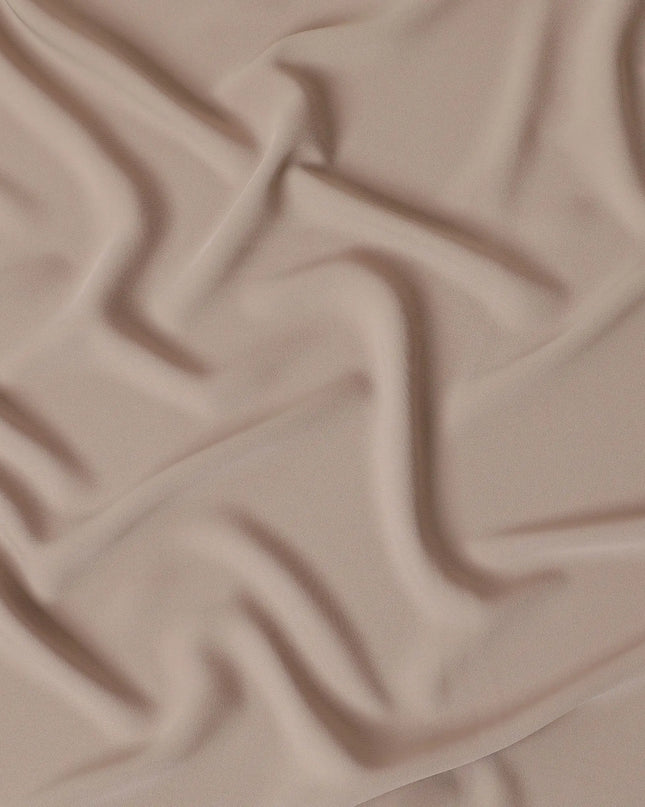 Pale brown plain synthetic stretchable barbie crepe fabric-D17025 Regal Fabrics
