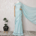 Electric blue Premium art silk saree with same tone, gold sequin embroidery in geometric design-D17074 Regal Fabrics