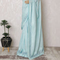 Electric blue Premium art silk saree with same tone, gold sequin embroidery in geometric design-D17074 Regal Fabrics