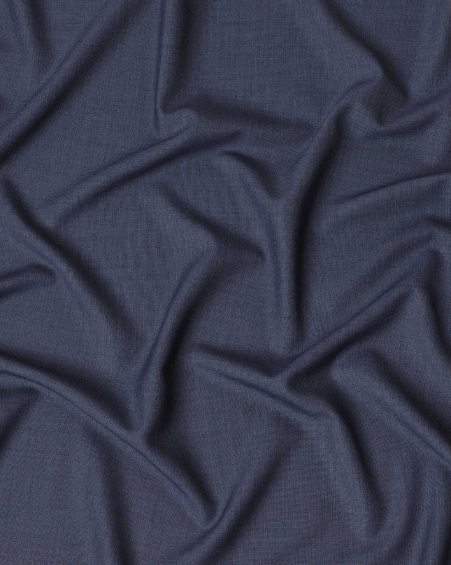 Light Denim blue Premium pure Super 150's Italian All wool Suiting fabric in self design-D17283