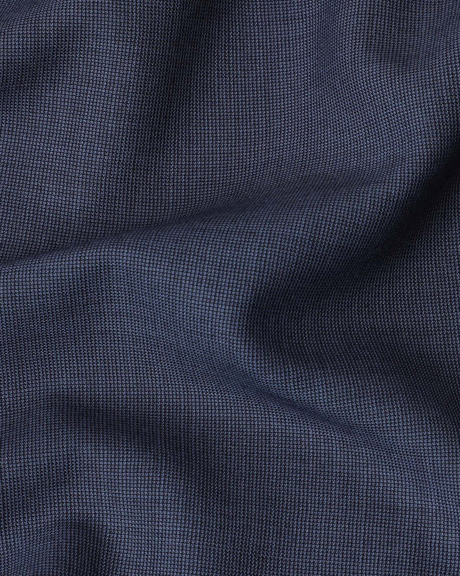 Light Denim blue Premium pure Super 150's Italian All wool Suiting fabric in self design-D17283