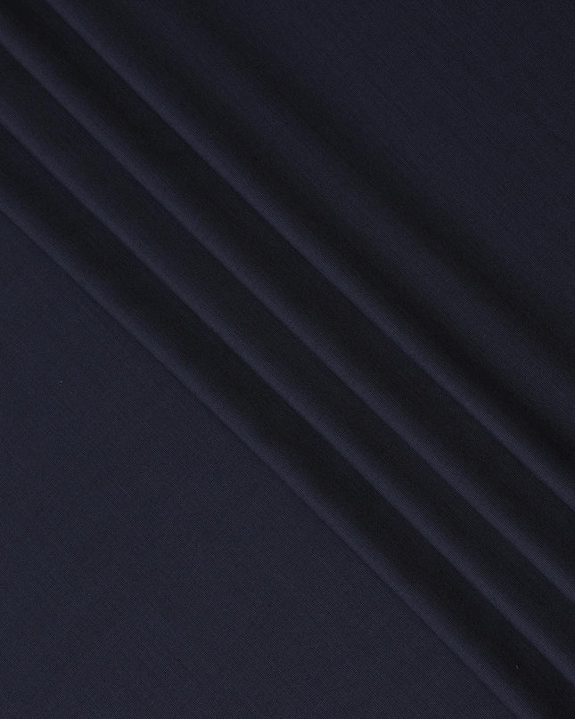 Navy blue Premium pure Super 150's Italian All wool Suiting fabric in self design-D17285