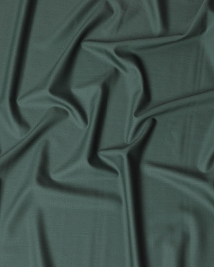 قماش Hunter Green Plain Premium Pure Super 150's English مصنوع بالكامل من الصوف -D17286