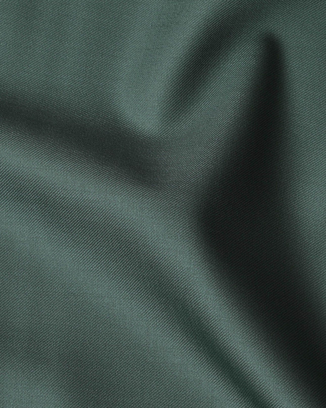 Hunter green Plain Premium Pure Super 150's English All wool suiting fabric-D17286