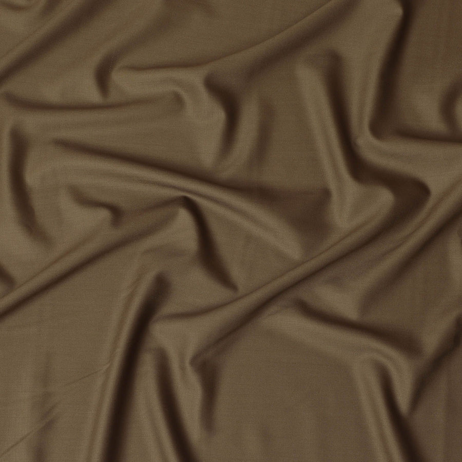 قماش بني خردل عادي ممتاز نقي سوبر 150 من الصوف الإنجليزي - D17287