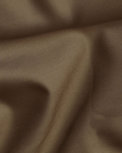 قماش بني خردل عادي ممتاز نقي سوبر 150 من الصوف الإنجليزي - D17287