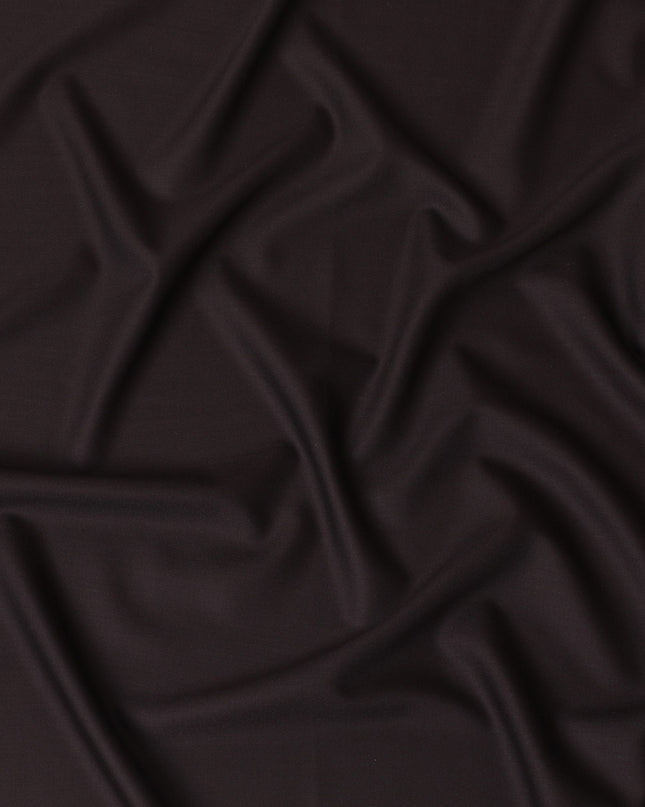 Dark brown Plain Premium Pure Super 150's English All wool suiting fabric-D17290