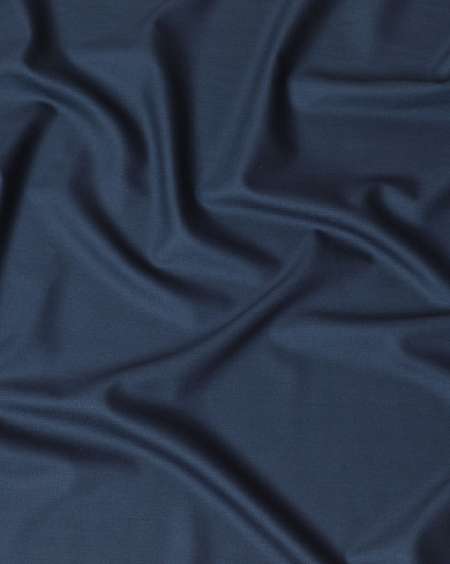 Navy blue Plain Premium Pure Super 150's English All wool suiting fabric-D17292