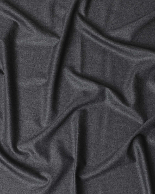 رمادي فحمي عادي سوبر 150 ميرينو الإيطالي قماش مناسب بالكامل من الصوف -D17298