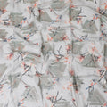 Grey synthetic chiffon fabric with multicolor print and metallic lurex in floral design-D17301 (1.8 mtrs)