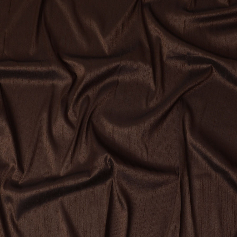 قماش حرير خام اصطناعي عادي باللون البني الشوكولاتة-D17309 (2.5 متر)