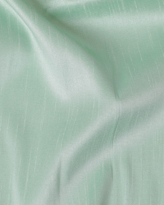 قماش حرير خام صناعي عادي باللون الأخضر النعناعي-D17311 (2.75 متر)