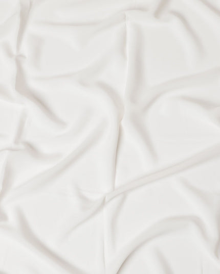 Cream synthetic plain butter crepe fabric-D17313 (2.75 mtrs)