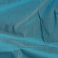 Turquoise blue plain synthetic raw silk fabric-D17314 (2.75 mtrs)