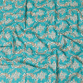 Turquoise blue cotton lawn fabric with multicolor print in floral design-D17323 (1.7 mtrs) Regal Fabrics