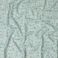 Laurel green cotton voile fabric with same tone clip cord having Paris green and olive green print in floral design-D17324 (1.95 mtrs)