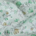 Laurel green cotton voile fabric with same tone clip cord having Paris green and olive green print in floral design-D17324 (1.95 mtrs)